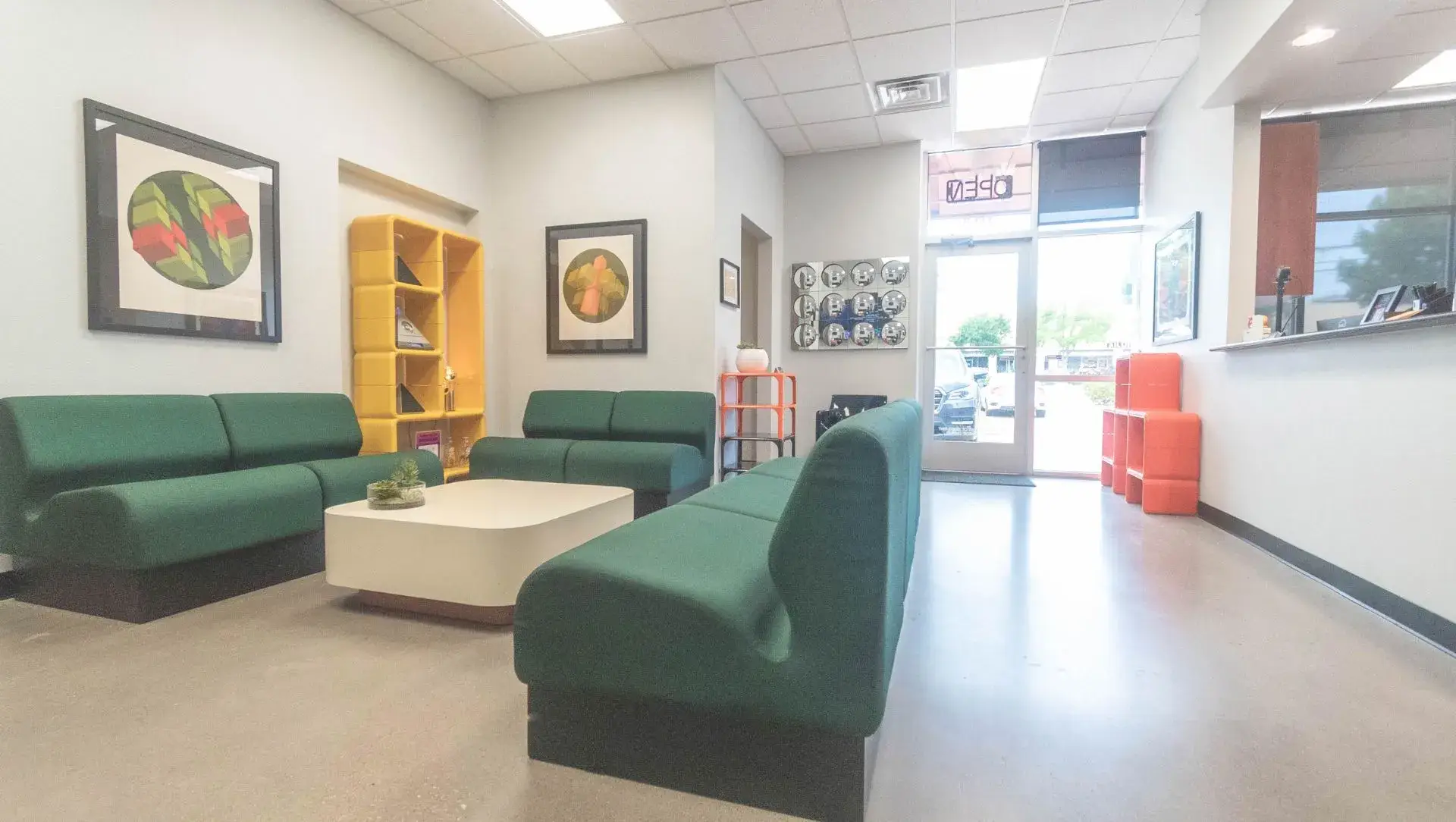 Another view of our dental office in Dallas's waiting room. Another view of our dental office in Dallas's waiting room.