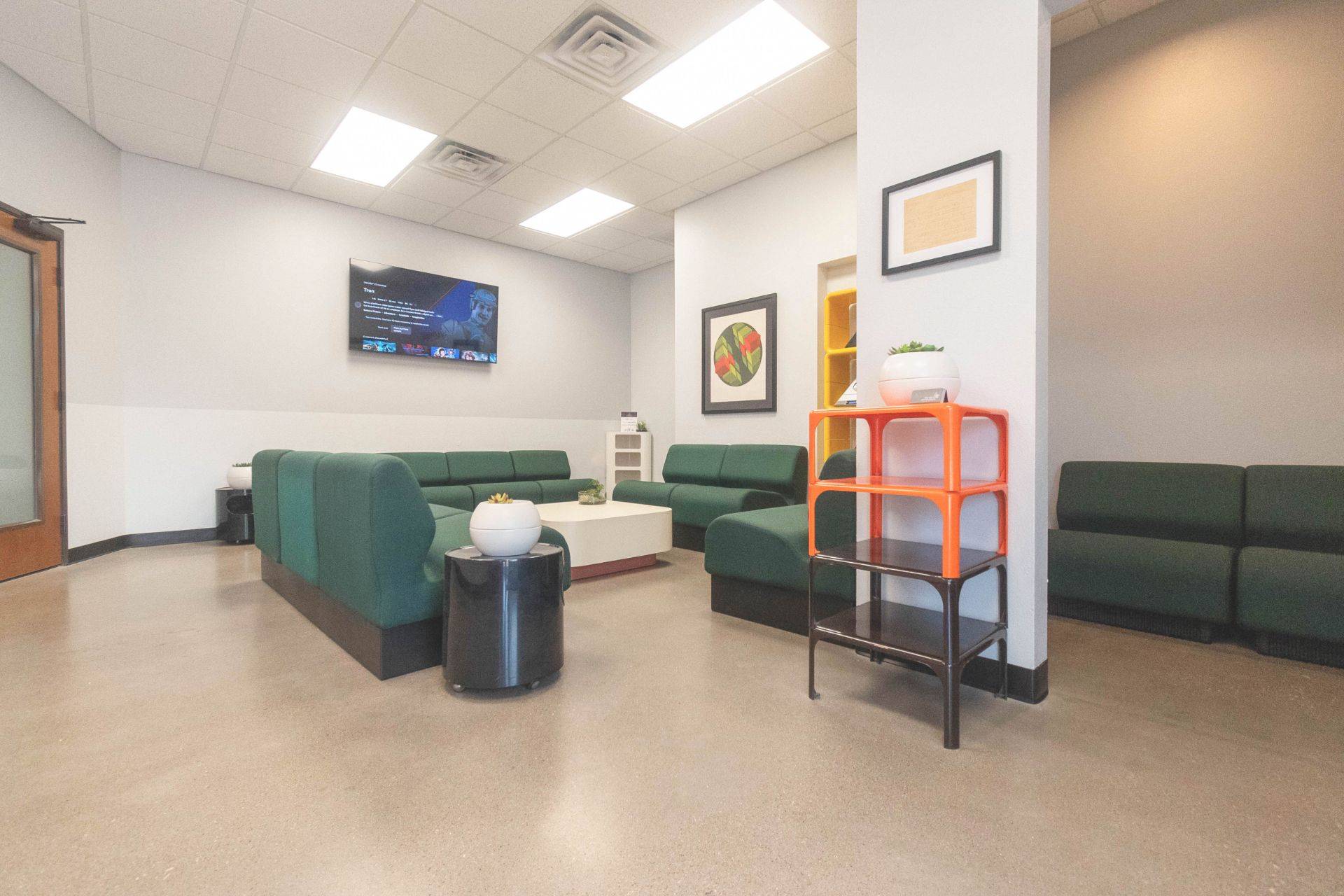 Another view of our dental office in Dallas's waiting room.